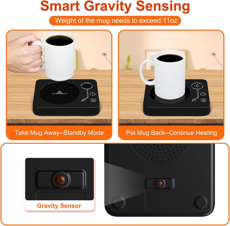 CEROBEAR Coffee Mug Warmer, Mug Warmer for Desk 3 Temperature Control 130℉/150℉/170℉, Cup Warmer with Auto Shut Off for Coffee Milk Tea Beverage-Black - Image 3